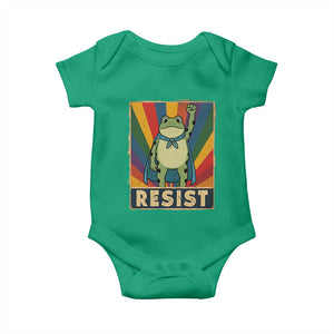 Rainbow Resist Frog Baby Onesie Portland Pride and Protest Resistance TS02 Irish Green Print Your Wear
