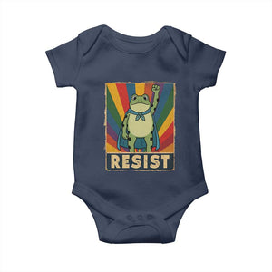 Rainbow Resist Frog Baby Onesie Portland Pride and Protest Resistance TS02 Navy Print Your Wear