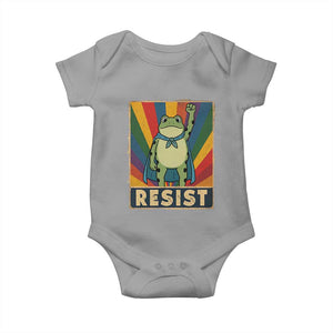 Rainbow Resist Frog Baby Onesie Portland Pride and Protest Resistance TS02 Sport Gray Print Your Wear