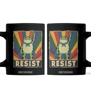 Rainbow Resist Frog Coffee Mug Portland Pride and Protest Resistance TS02 Black Print Your Wear