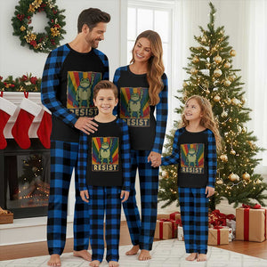 Rainbow Resist Frog Plaid Pajama Set Portland Pride and Protest Resistance TS02 Blue Plaid Print Your Wear