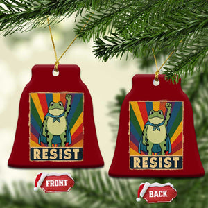 Rainbow Resist Frog Ceramic Ornament Portland Pride and Protest Resistance TS02 Print Your Wear