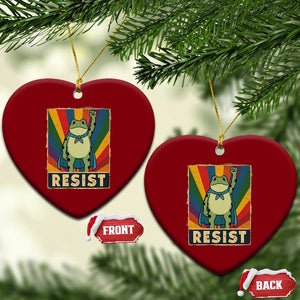 Rainbow Resist Frog Ceramic Ornament Portland Pride and Protest Resistance TS02 Print Your Wear