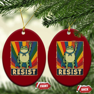 Rainbow Resist Frog Ceramic Ornament Portland Pride and Protest Resistance TS02 Print Your Wear