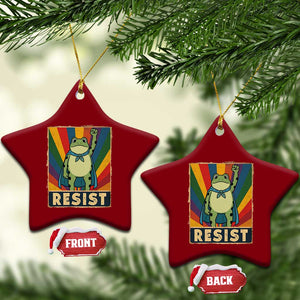 Rainbow Resist Frog Ceramic Ornament Portland Pride and Protest Resistance TS02 Print Your Wear