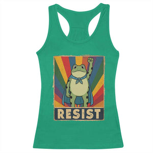 Rainbow Resist Frog Racerback Tank Top Portland Pride and Protest Resistance TS02 Irish Green Print Your Wear