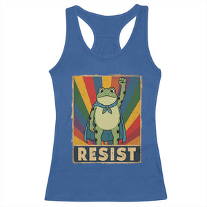 Rainbow Resist Frog Racerback Tank Top Portland Pride and Protest Resistance TS02 Royal Blue Print Your Wear