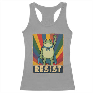 Rainbow Resist Frog Racerback Tank Top Portland Pride and Protest Resistance TS02 Sport Gray Print Your Wear