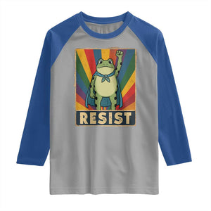 Rainbow Resist Frog Raglan Shirt Portland Pride and Protest Resistance TS02 Sport Gray Royal Print Your Wear