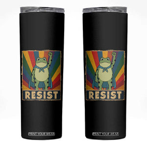 Rainbow Resist Frog Skinny Tumbler Portland Pride and Protest Resistance TS02 Black Print Your Wear