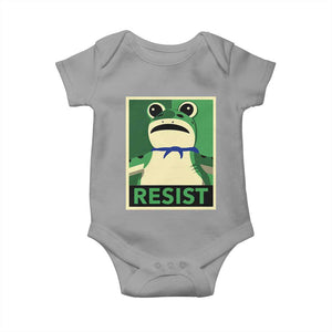 Frog Resist Poster Graphic Baby Onesie Portland Resistance Protest Minimalist TS02 Sport Gray Print Your Wear