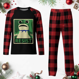 Frog Resist Poster Graphic Plaid Pajama Set Portland Resistance Protest Minimalist TS02 Buffalo Plaid Print Your Wear