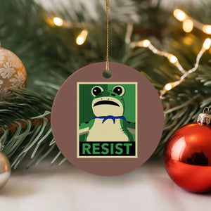 Frog Resist Poster Graphic Ceramic Ornament Portland Resistance Protest Minimalist TS02 1pc Mocha Print Your Wear
