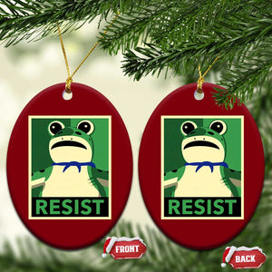 Frog Resist Poster Graphic Ceramic Ornament Portland Resistance Protest Minimalist TS02 Print Your Wear