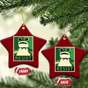 Frog Resist Poster Graphic Ceramic Ornament Portland Resistance Protest Minimalist TS02 Print Your Wear