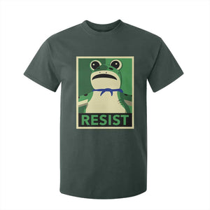 Frog Resist Poster Graphic T Shirt For Kid Portland Resistance Protest Minimalist TS02 Dark Forest Green Print Your Wear