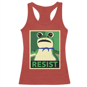 Frog Resist Poster Graphic Racerback Tank Top Portland Resistance Protest Minimalist TS02 Red Print Your Wear
