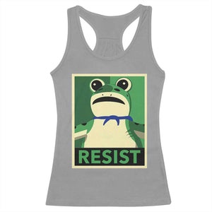 Frog Resist Poster Graphic Racerback Tank Top Portland Resistance Protest Minimalist TS02 Sport Gray Print Your Wear