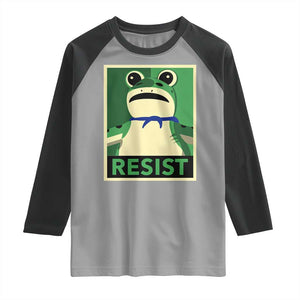Frog Resist Poster Graphic Raglan Shirt Portland Resistance Protest Minimalist TS02 Sport Gray Black Print Your Wear