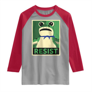 Frog Resist Poster Graphic Raglan Shirt Portland Resistance Protest Minimalist TS02 Sport Gray Red Print Your Wear