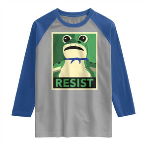 Frog Resist Poster Graphic Raglan Shirt Portland Resistance Protest Minimalist TS02 Sport Gray Royal Print Your Wear