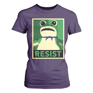 Frog Resist Poster Graphic T Shirt For Women Portland Resistance Protest Minimalist TS02 Purple Print Your Wear