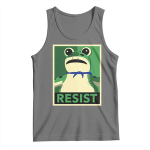 Frog Resist Poster Graphic Tank Top Portland Resistance Protest Minimalist TS02 Black Heather Print Your Wear