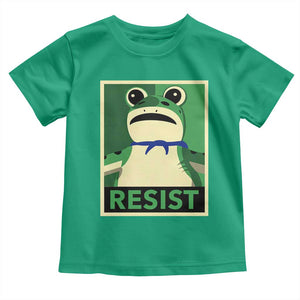 Frog Resist Poster Graphic Toddler T Shirt Portland Resistance Protest Minimalist TS02 Irish Green Print Your Wear