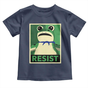 Frog Resist Poster Graphic Toddler T Shirt Portland Resistance Protest Minimalist TS02 Navy Print Your Wear