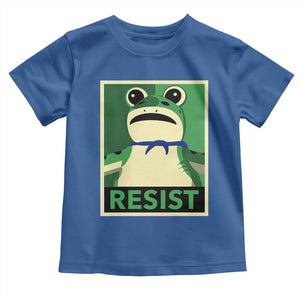 Frog Resist Poster Graphic Toddler T Shirt Portland Resistance Protest Minimalist TS02 Royal Blue Print Your Wear