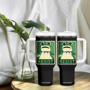 Frog Resist Poster Graphic Tumbler With Handle Portland Resistance Protest Minimalist TS02 Print Your Wear