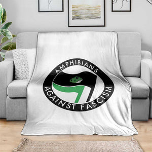 Amphibians Against Fascism Throw Blanket Anti-Fascist Frog Logo Portland Protest TS02 Print Your Wear