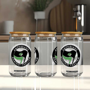 Amphibians Against Fascism Glass Can Anti-Fascist Frog Logo Portland Protest TS02 Print Your Wear