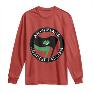 Amphibians Against Fascism Long Sleeve Shirt Anti-Fascist Frog Logo Portland Protest TS02 Red Print Your Wear