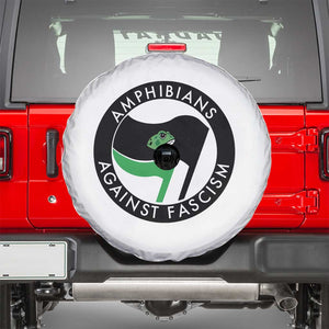 Amphibians Against Fascism Spare Tire Cover Anti-Fascist Frog Logo Portland Protest TS02 White Print Your Wear