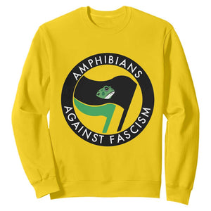 Amphibians Against Fascism Sweatshirt Anti-Fascist Frog Logo Portland Protest TS02 Daisy Print Your Wear