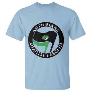 Amphibians Against Fascism T Shirt Anti-Fascist Frog Logo Portland Protest TS02 Light Blue Print Your Wear