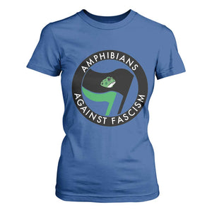 Amphibians Against Fascism T Shirt For Women Anti-Fascist Frog Logo Portland Protest TS02 Royal Blue Print Your Wear