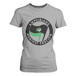 Amphibians Against Fascism T Shirt For Women Anti-Fascist Frog Logo Portland Protest TS02 Sport Gray Print Your Wear