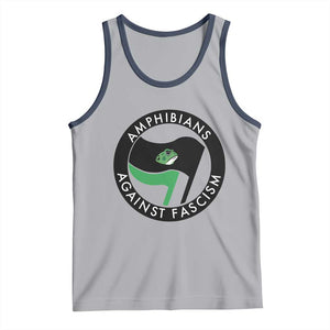 Amphibians Against Fascism Tank Top Anti-Fascist Frog Logo Portland Protest TS02 Athletic Heather Navy Print Your Wear