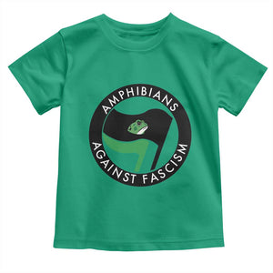 Amphibians Against Fascism Toddler T Shirt Anti-Fascist Frog Logo Portland Protest TS02 Irish Green Print Your Wear