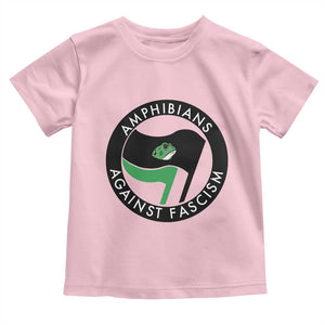 Amphibians Against Fascism Toddler T Shirt Anti-Fascist Frog Logo Portland Protest TS02 Light Pink Print Your Wear