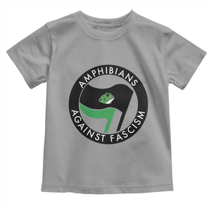 Amphibians Against Fascism Toddler T Shirt Anti-Fascist Frog Logo Portland Protest TS02 Sport Gray Print Your Wear