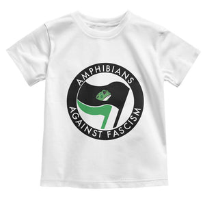 Amphibians Against Fascism Toddler T Shirt Anti-Fascist Frog Logo Portland Protest TS02 White Print Your Wear