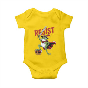 Sword Wielding Frog Resistance Baby Onesie Resist Protest No Kings TS02 Daisy Print Your Wear