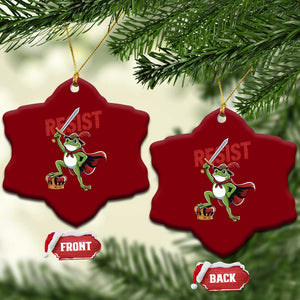 Sword Wielding Frog Resistance Ceramic Ornament Resist Protest No Kings TS02 Print Your Wear