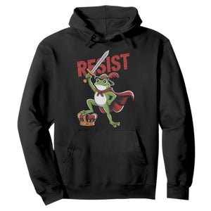 Sword Wielding Frog Resistance Hoodie Resist Protest No Kings TS02 Black Print Your Wear