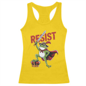 Sword Wielding Frog Resistance Racerback Tank Top Resist Protest No Kings TS02 Daisy Print Your Wear