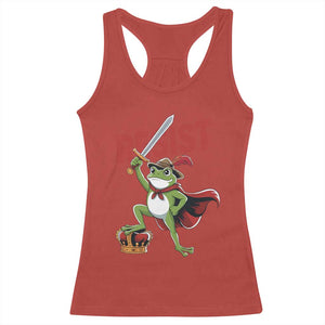 Sword Wielding Frog Resistance Racerback Tank Top Resist Protest No Kings TS02 Red Print Your Wear