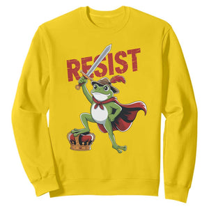 Sword Wielding Frog Resistance Sweatshirt Resist Protest No Kings TS02 Daisy Print Your Wear
